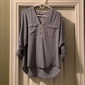Lone sleeve light grey blouse